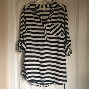 Black & White Striped Top
